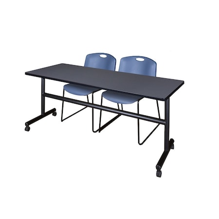 Kobe Tables > Nesting Tables > Kobe Flip Top Table & Chair Sets, 72 W, 24 L, 29 H, Grey MKFT7224GY44BE